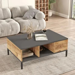 Composición de salón Ezequiel mueble de TV y mesa de centro cambria/antracita