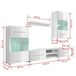 Composición de salón Living luz LED blanco 240 cm