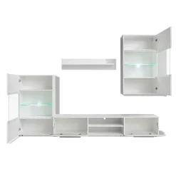 Composición de salón Living luz LED blanco 240 cm