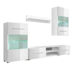 Composición de salón Living luz LED blanco 240 cm
