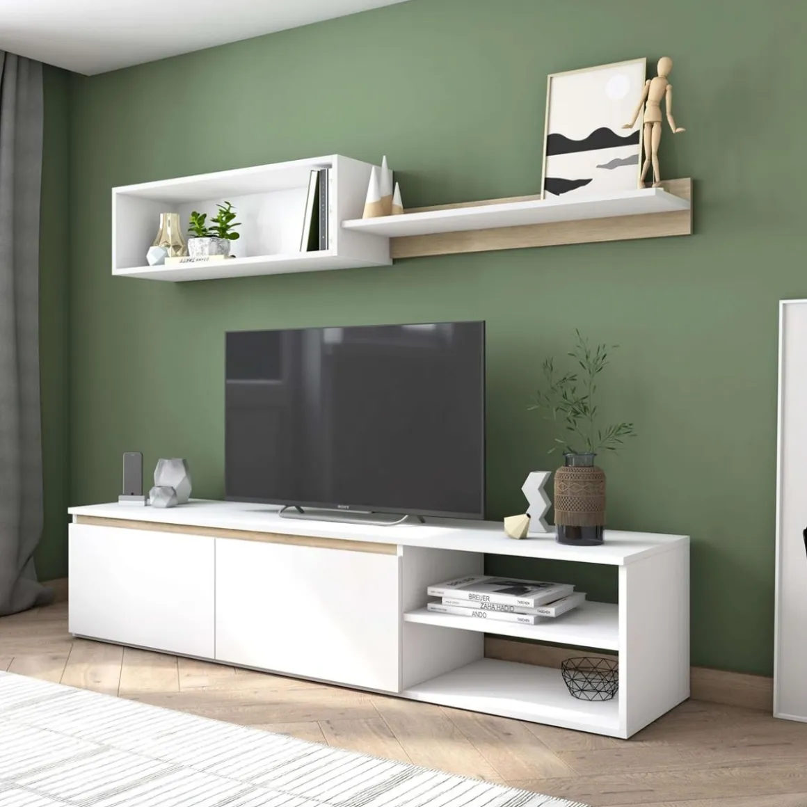 Composición de salón Súper Ego blanco mate/Sahara 160 cm
