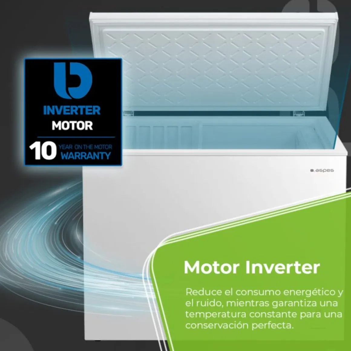 Congelador horizontal Aspes ACHH2500ENFDC 233L No Frost E blanco 98,6 cm