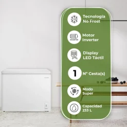 Congelador horizontal Aspes ACHH2500ENFDC 233L No Frost E blanco 98,6 cm