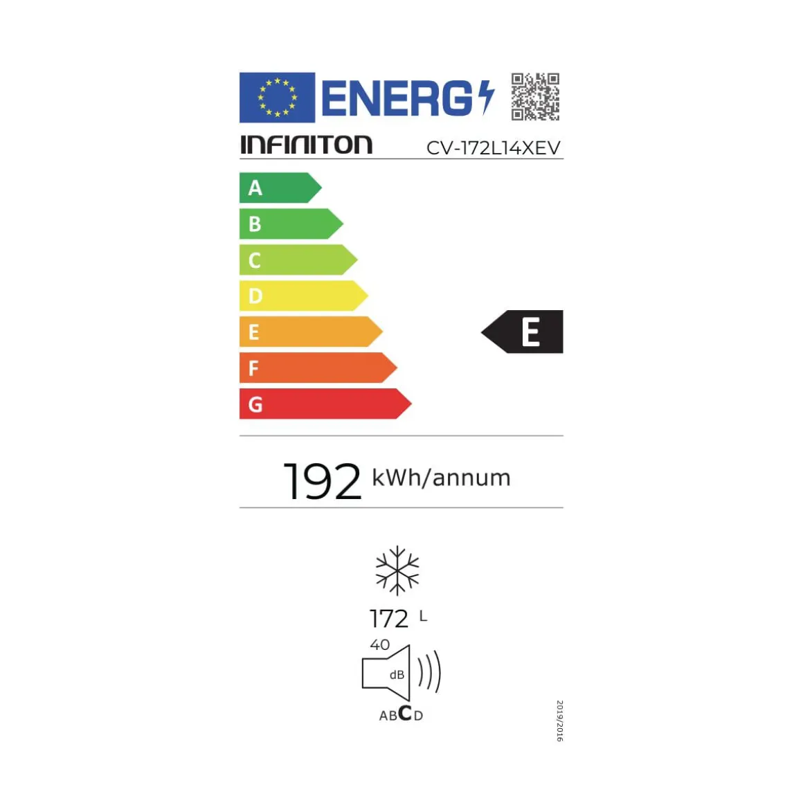 Congelador vertical Infiniton CV-172L14XEV Defrost 172L E inox 143,5 cm