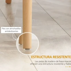 Conjunto de 4 sillas Sagitario Homcom 120kg blanco/natural