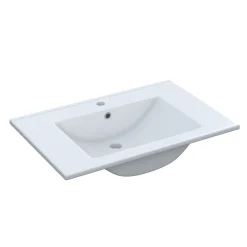 Conjunto de baño Aktiva con espejo y lavabo blanco 80 cm