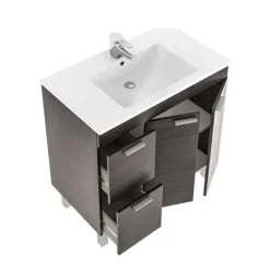 Conjunto de baño Aktiva con espejo y lavabo blanco 80 cm