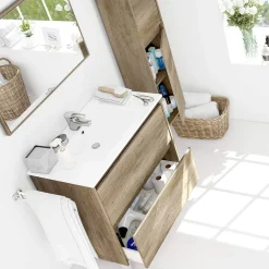 Conjunto de baño Dakota lavabo + mueble + espejo nordik 80 cm