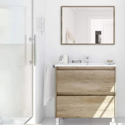 Conjunto de baño Dakota mueble de lavabo + espejo nordik 80 cm