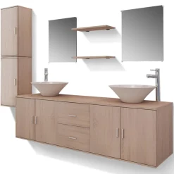 Conjunto de baño Dishio 11 piezas con lavabo y grifo
