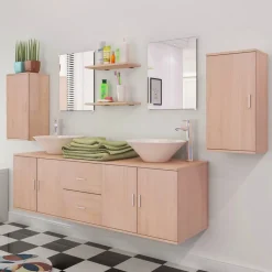 Conjunto de baño Dishio 11 piezas con lavabo y grifo