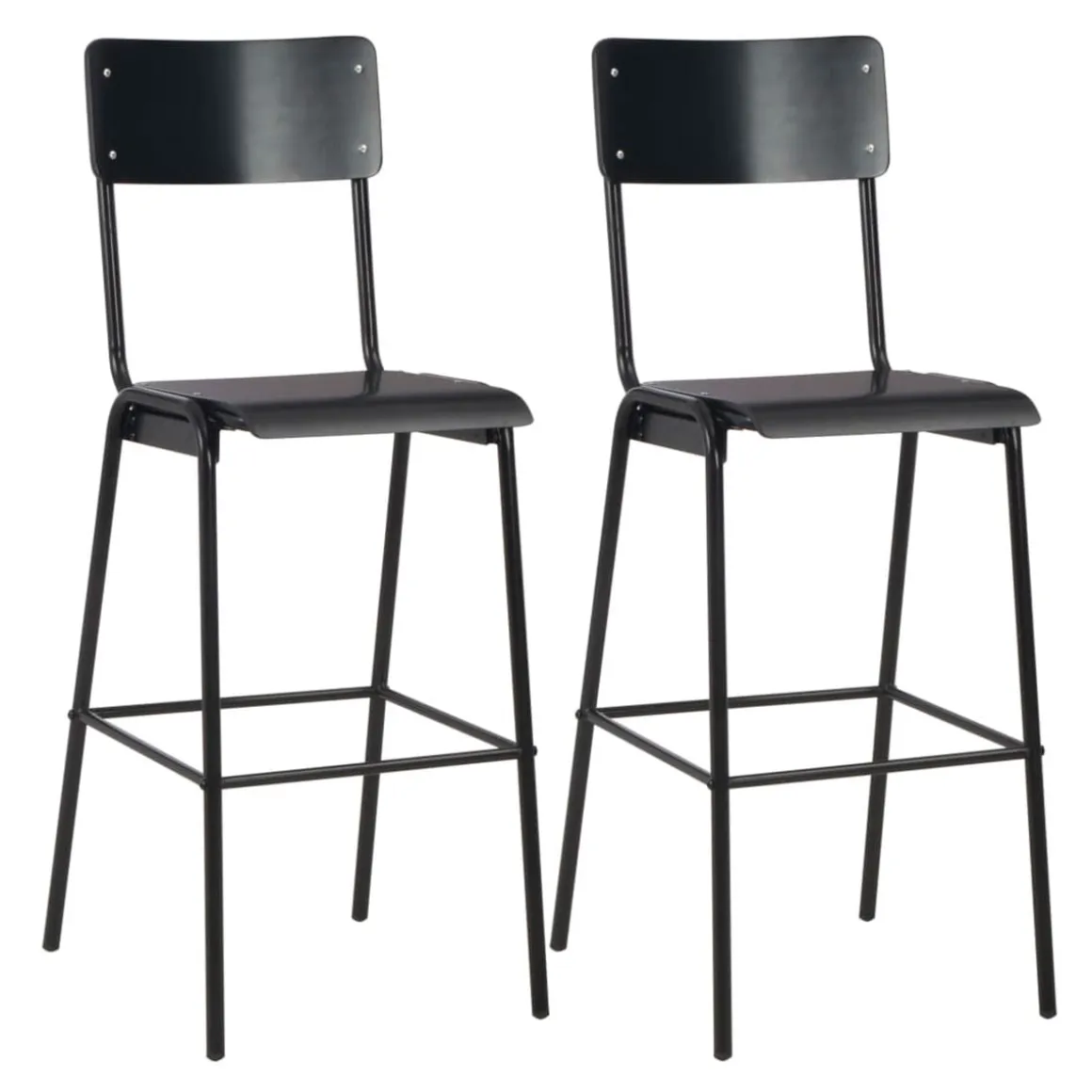 Conjunto de cocina Lena 1 mesa alta + 2 taburetes acero negro/natural