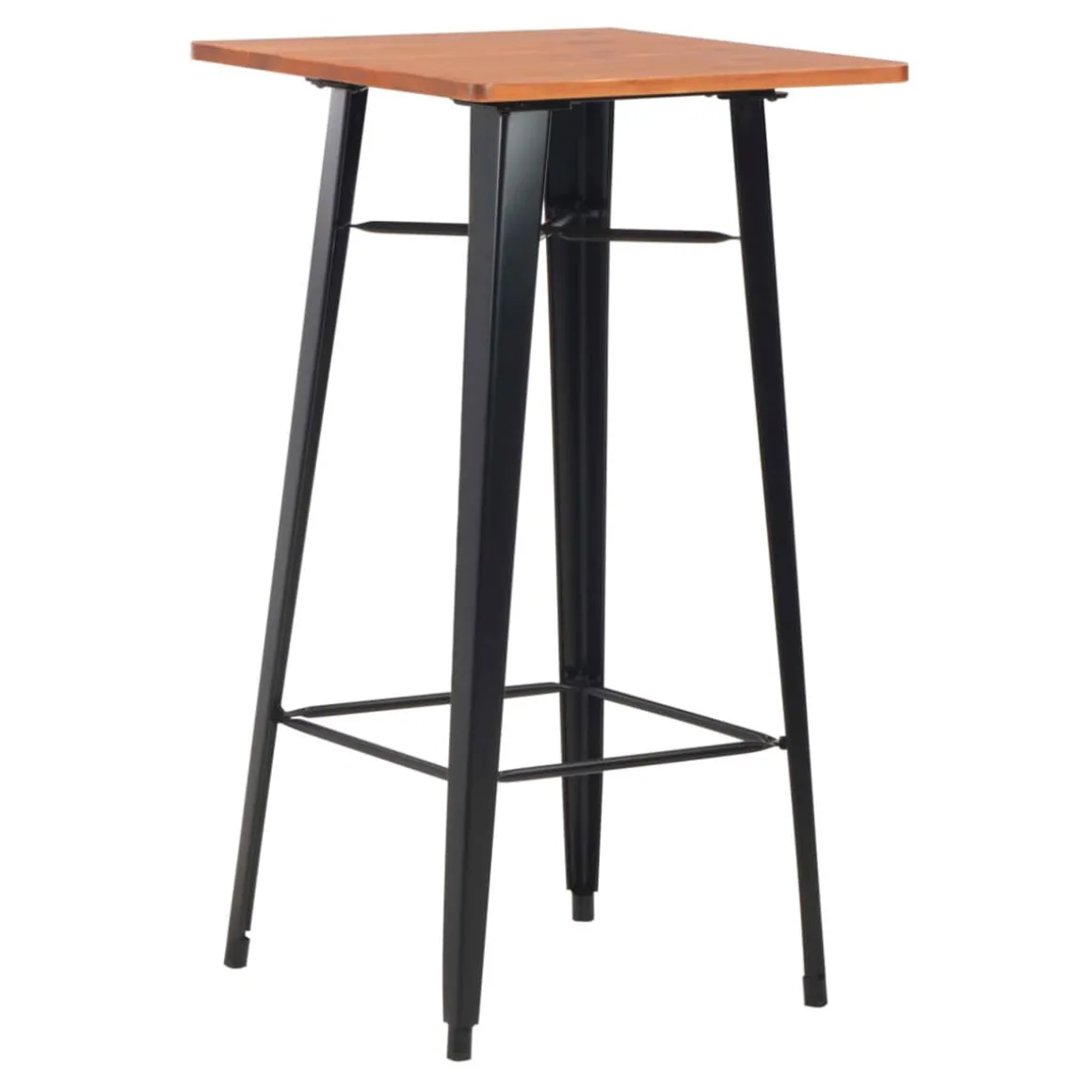 Conjunto de cocina Lena 1 mesa alta + 2 taburetes acero negro/natural