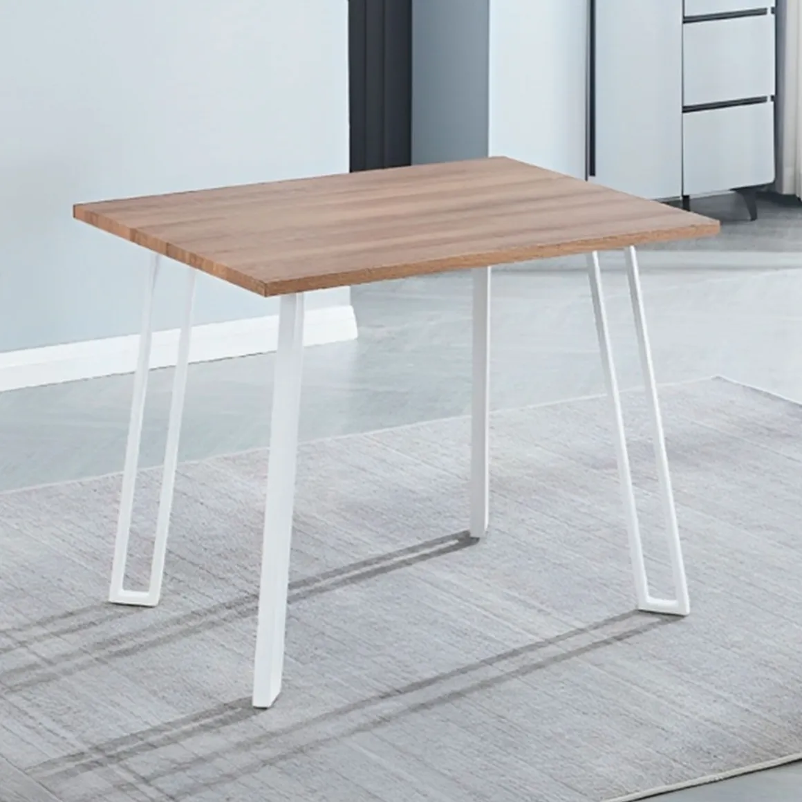 Conjunto de comedor Jansen 1 mesa + 5 sillas madera/blanco