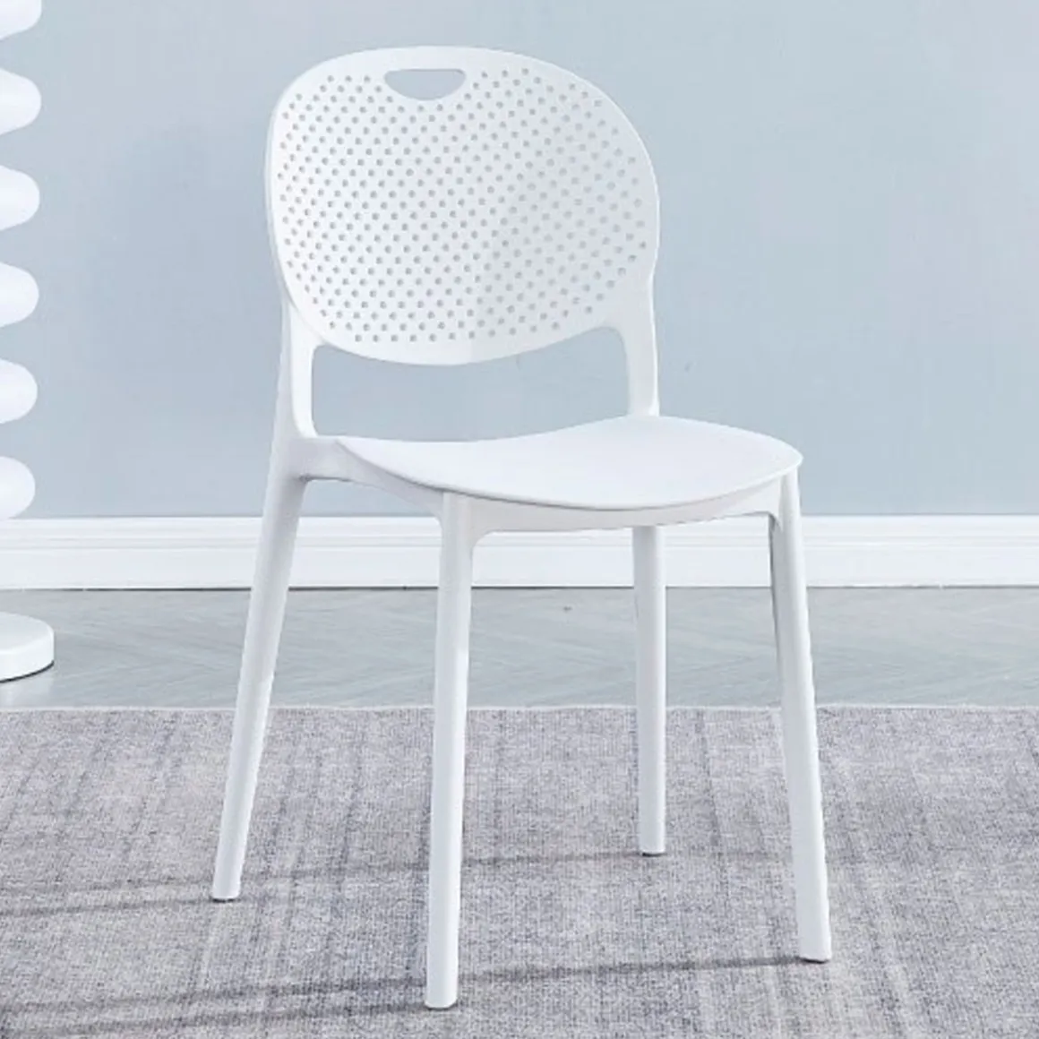 Conjunto de comedor Jansen 1 mesa + 5 sillas madera/blanco