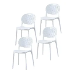 Conjunto de comedor Jansen 1 mesa + 5 sillas madera/blanco