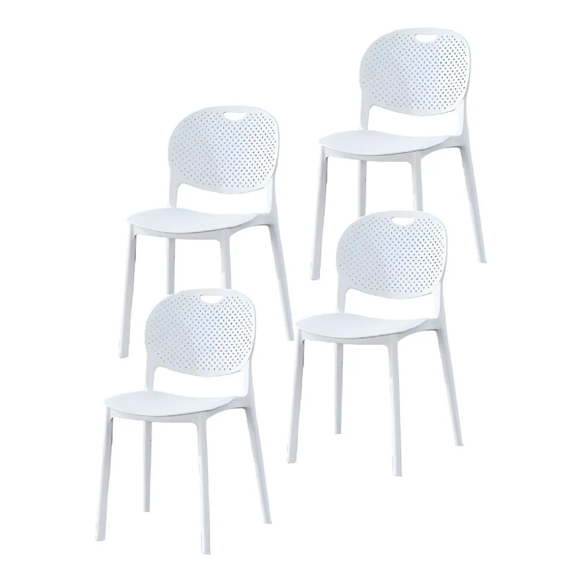Conjunto de comedor Jansen 1 mesa + 5 sillas madera/blanco