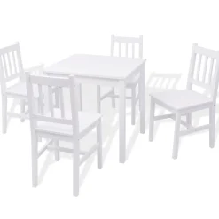 Conjunto de comedor Larisa 1 mesa + 4 sillas blanco