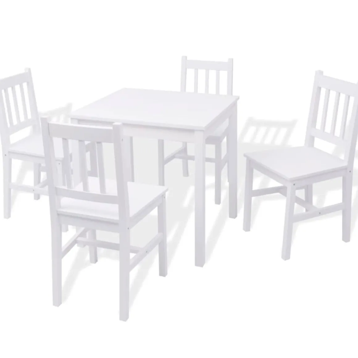 Conjunto de comedor Larisa 1 mesa + 4 sillas blanco