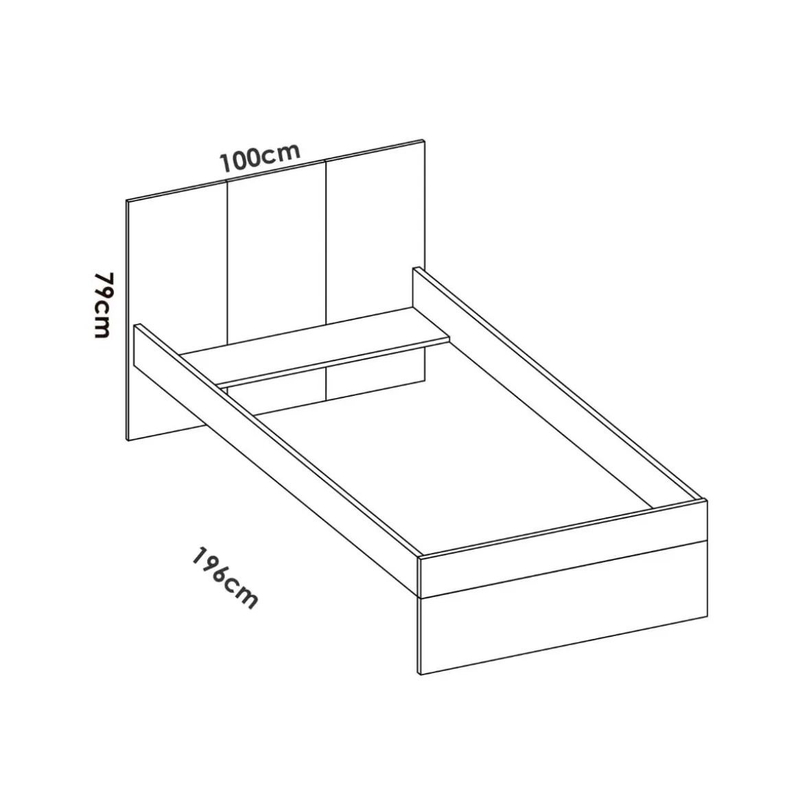 Conjunto de dormitorio Dina Pack 3 cama + cómoda + mesita blanco/natural