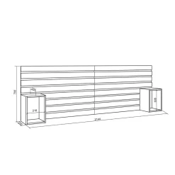Conjunto de dormitorio Kroma cabecero con 2 mesitas de noche flotante 70x214x3 cm