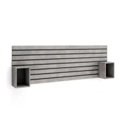 Conjunto de dormitorio Kroma cabecero con 2 mesitas de noche flotante 70x214x3 cm