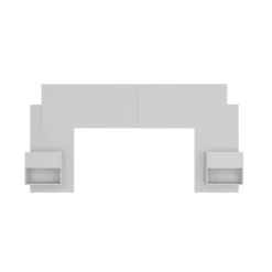 Conjunto de dormitorio Mónica cabecero + 2 mesitas de noche blanco