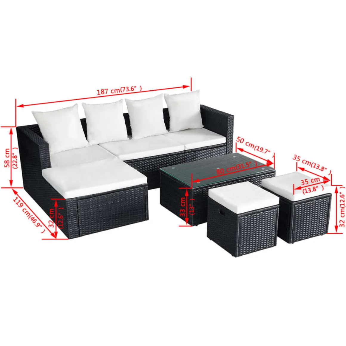 Conjunto de exterior Delmont 4 piezas