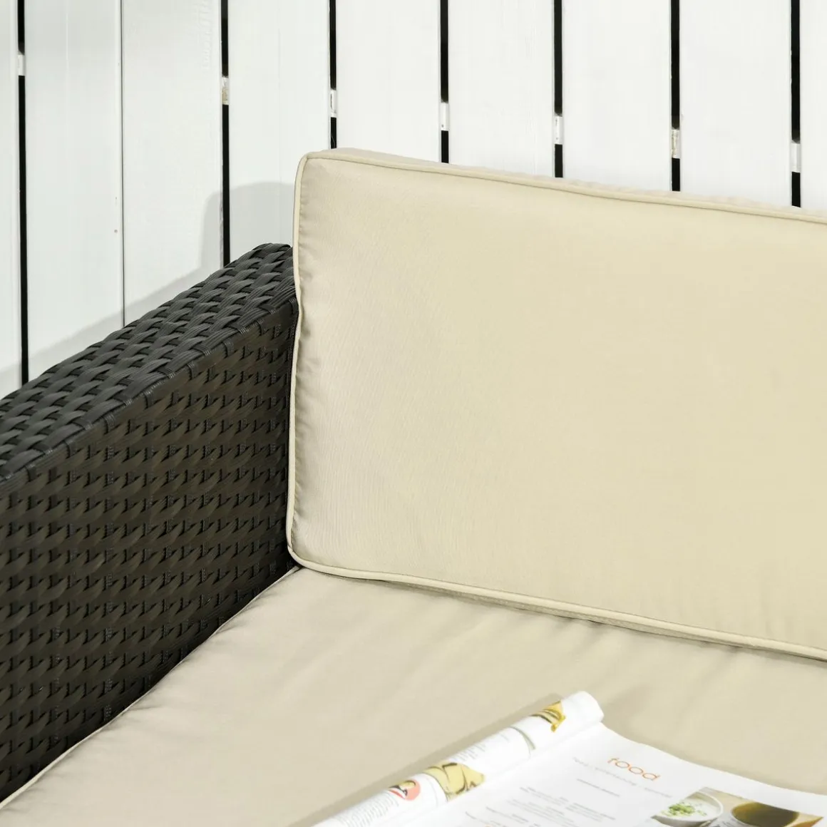 Conjunto de jardin Outsunny 3 piezas ratán negro