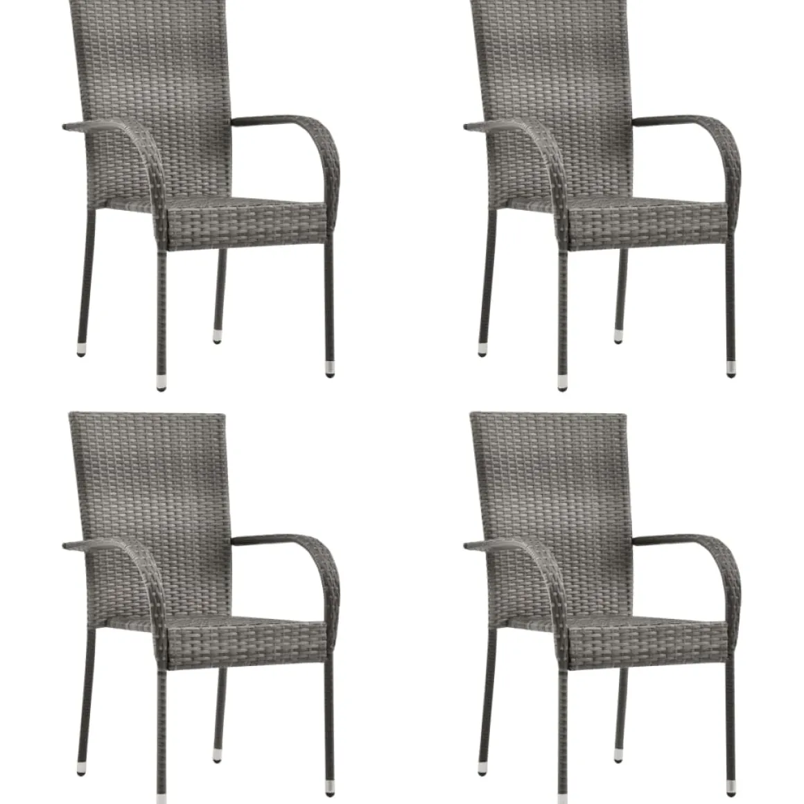 Conjunto de jardín 1 mesa + 4 sillas de ratán