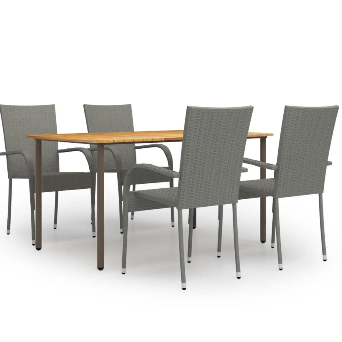 Conjunto de jardín 1 mesa + 4 sillas de ratán