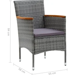 Conjunto de jardín 1 mesa+6 sillones con cojines
