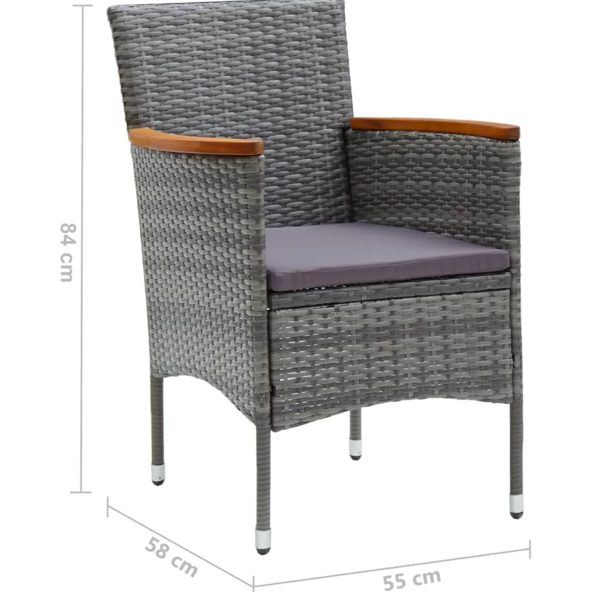 Conjunto de jardín 1 mesa+6 sillones con cojines