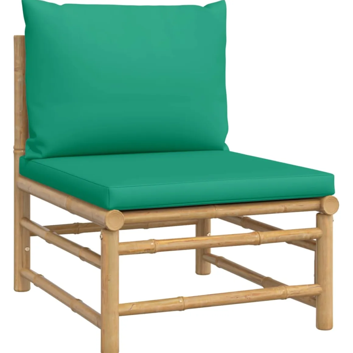 Conjunto de jardín 2 sofás + 1 mesa + 1 reposapiés bambú