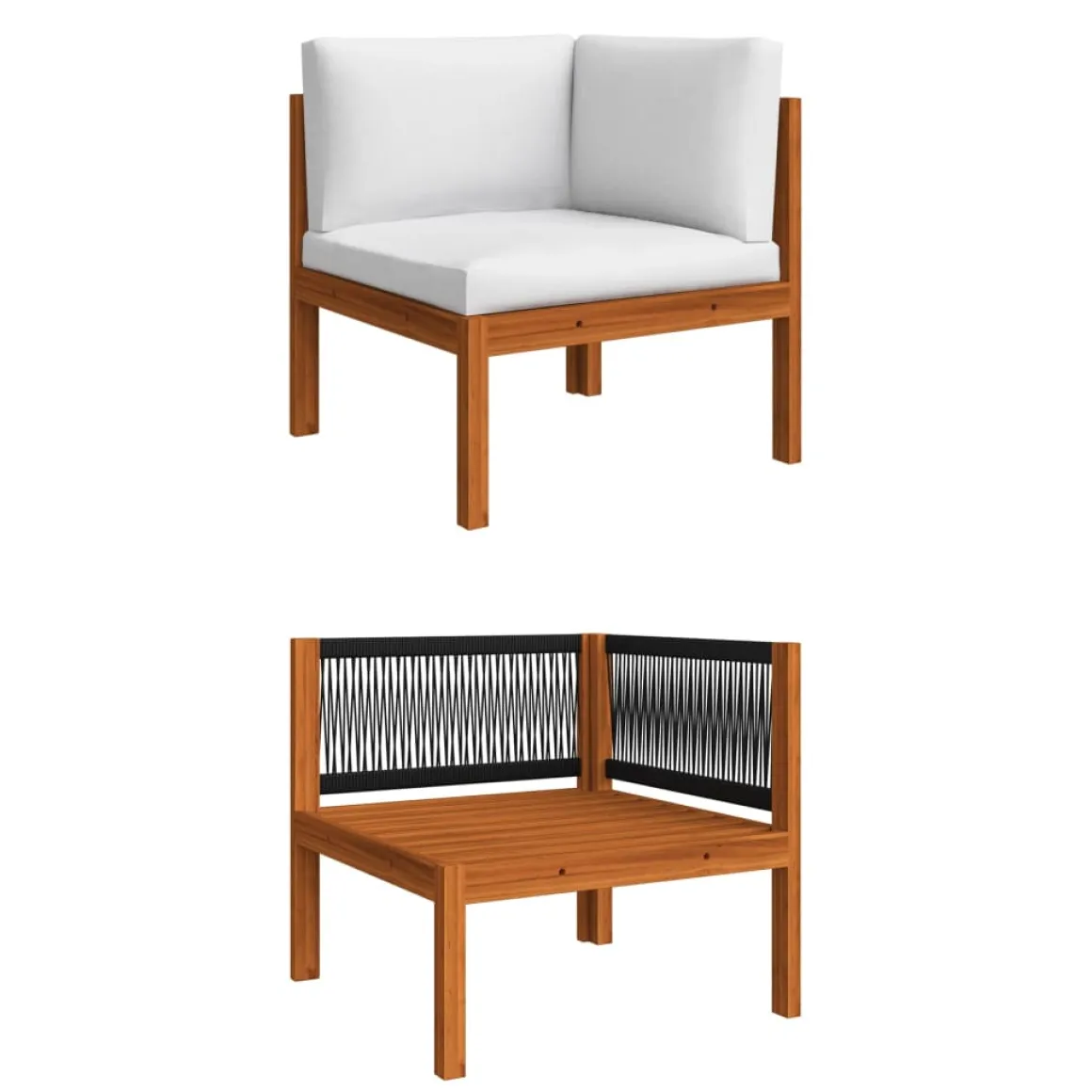 Conjunto de jardín Adhia 10 piezas + cojines crema