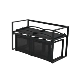 Conjunto de jardín Aria sofá + mesa + 2 taburetes antracita