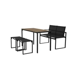 Conjunto de jardín Aria sofá + mesa + 2 taburetes antracita