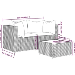 Conjunto de jardín Baru sofá modular + mesa marrón/blanco