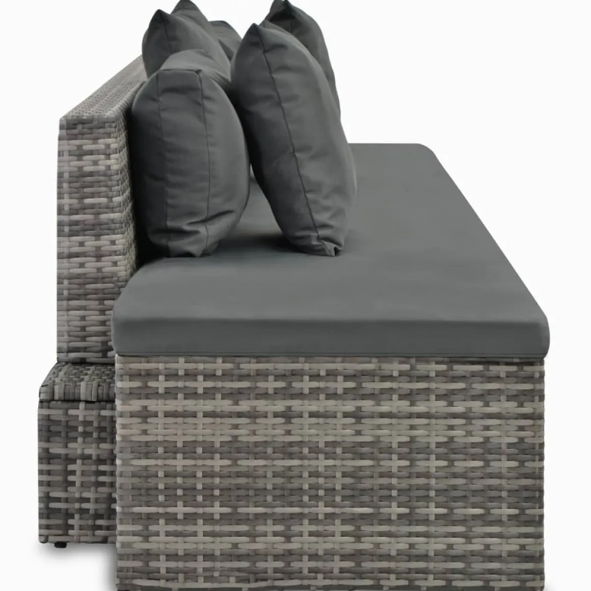 Conjunto de jardín Batford 2 sofás + 2 tumbonas gris 65x240x74 cm