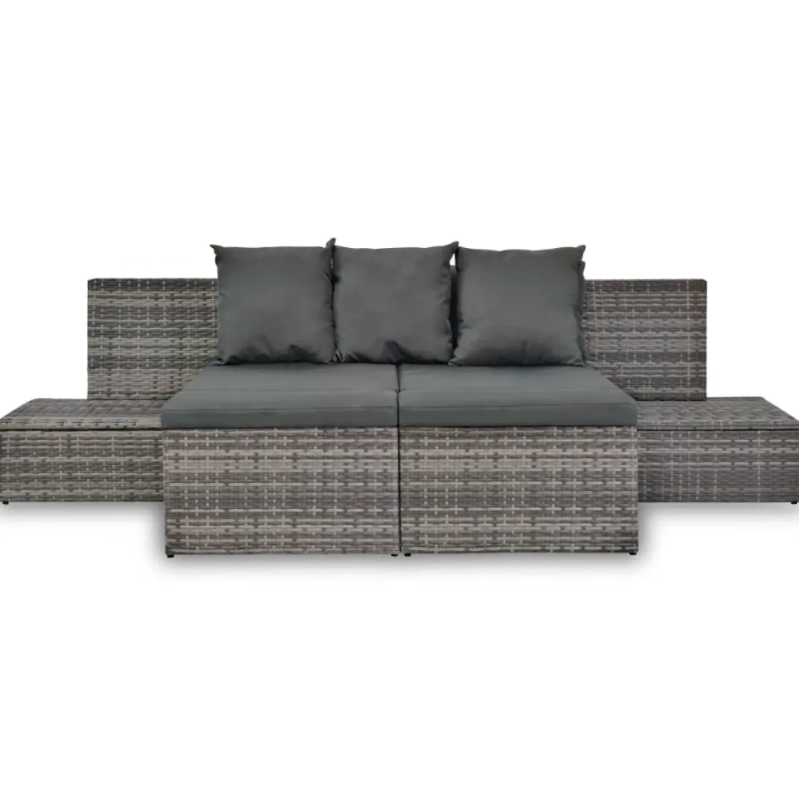 Conjunto de jardín Batford 2 sofás + 2 tumbonas gris 65x240x74 cm