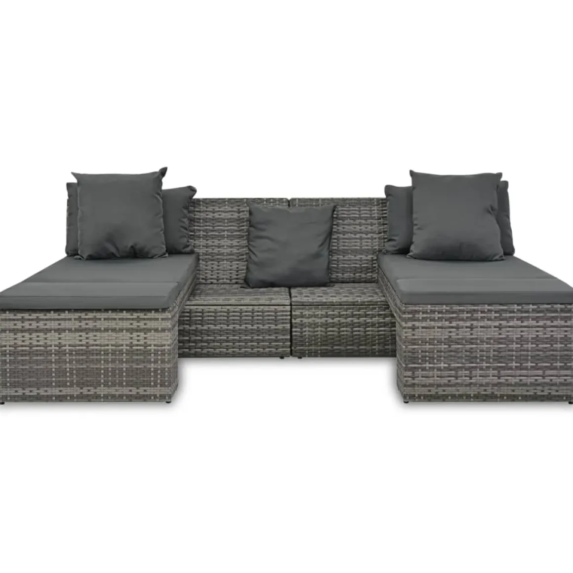 Conjunto de jardín Batford 2 sofás + 2 tumbonas gris 65x240x74 cm
