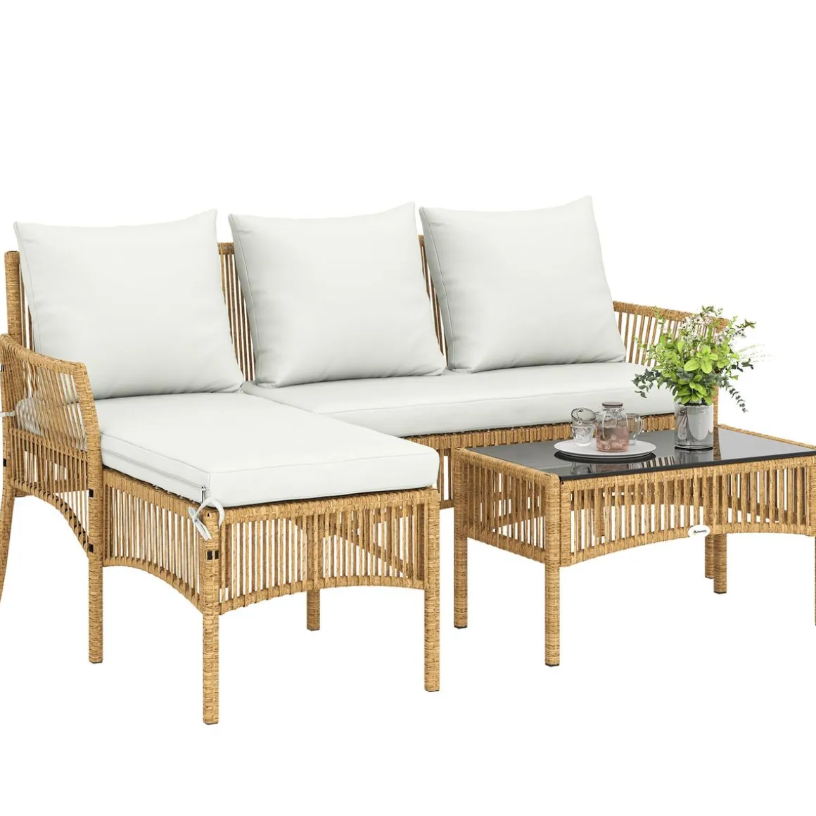 Conjunto de jardín Belt Outsunny diseño modular 3 piezas