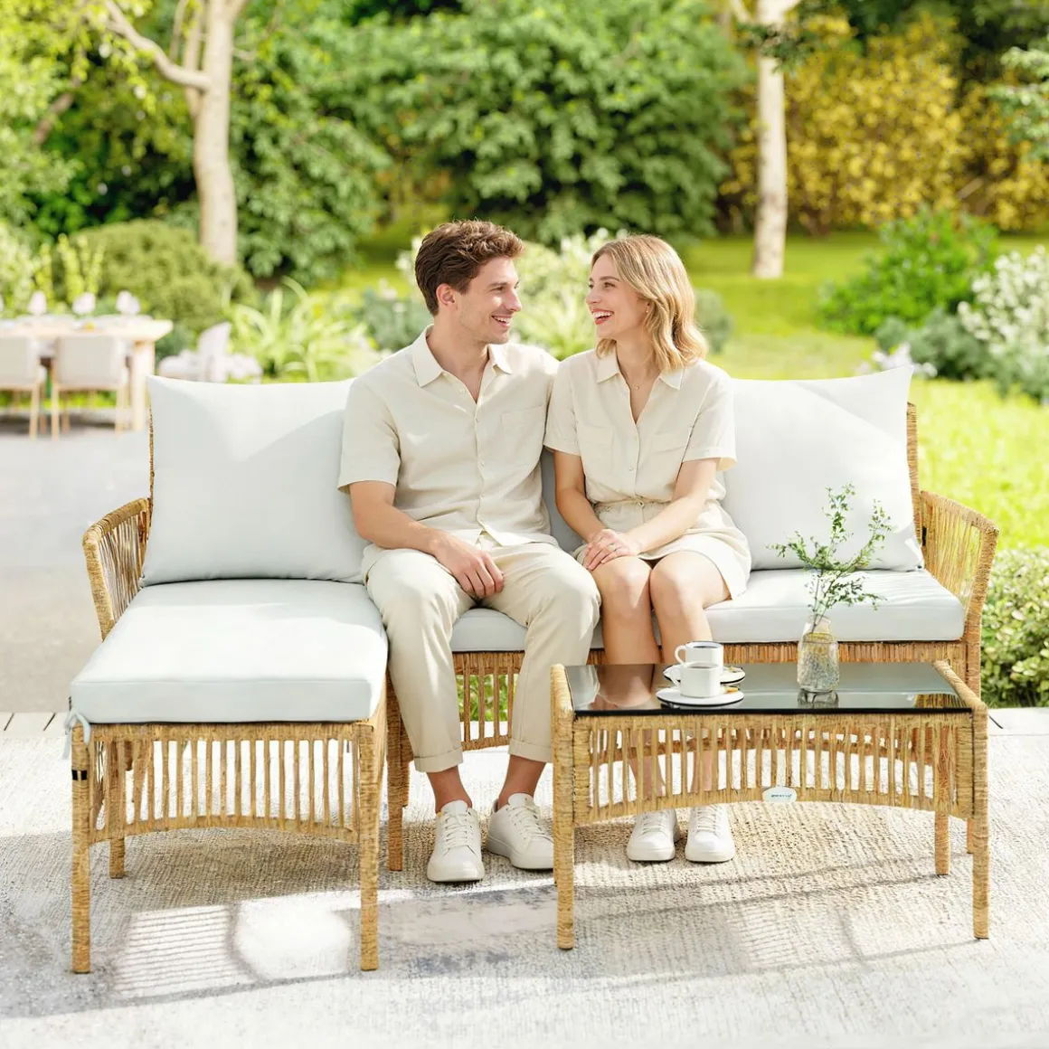 Conjunto de jardín Belt Outsunny diseño modular 3 piezas
