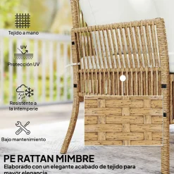 Conjunto de jardín Belt Outsunny diseño modular 3 piezas