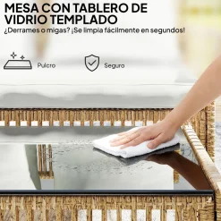 Conjunto de jardín Belt Outsunny diseño modular 3 piezas