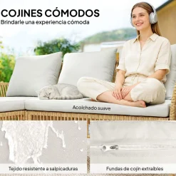 Conjunto de jardín Belt Outsunny diseño modular 3 piezas