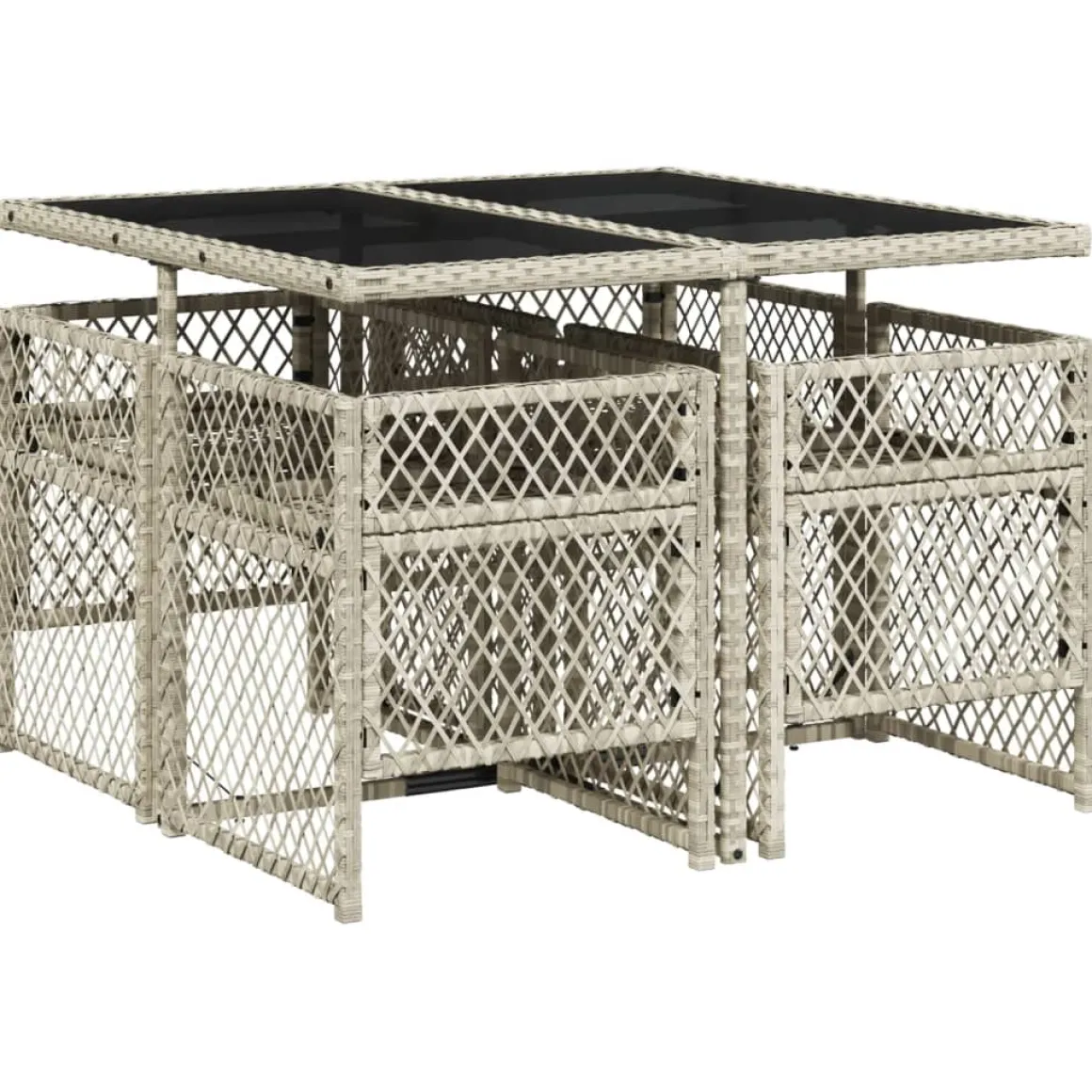 Conjunto de jardín Bombay mesa + 4 sillones + cojines