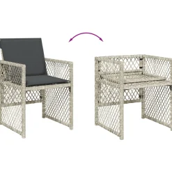 Conjunto de jardín Bombay mesa + 4 sillones + cojines