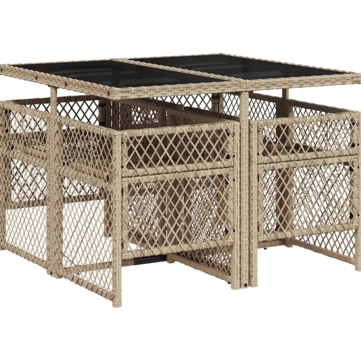 Conjunto de jardín Bombay mesa + 4 sillones + cojines