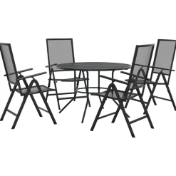 Conjunto de jardín Brulle 4 sillas + mesa antracita